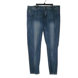 Plus Size Jeans High Rise Denim Comfort Stretch Casual Blue Size 24W